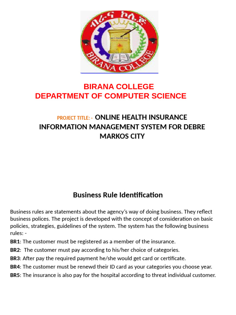Online Health Insurance System Overview | PDF | Class (Computer ...