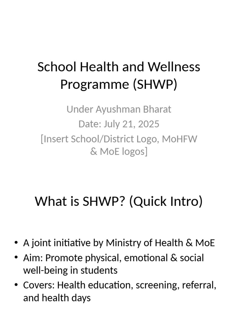 School Health and Wellness Programme Overview | PDF