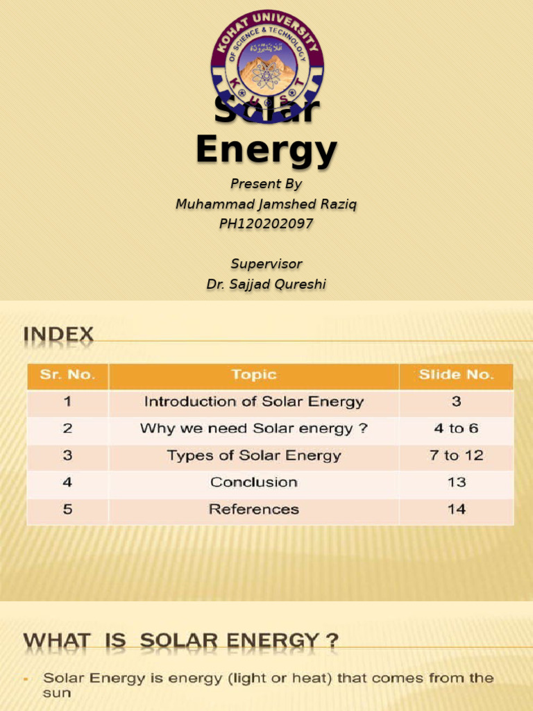 Overview of Solar Energy Developments | PDF