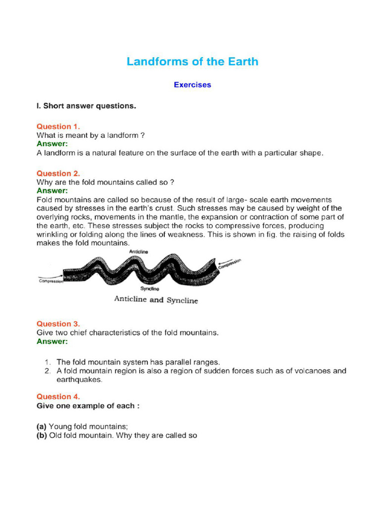Icse Class IX Geography Lesson Landforms | PDF