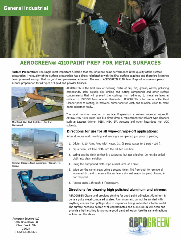 Aerogreen 4110 Paint Prep Guide | PDF | Paint | Materials