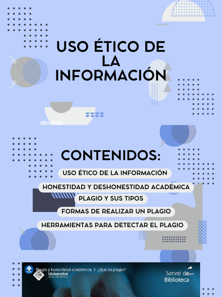 Uso Ético de La Información Semana 6 | PDF | Plagio | Deshonestidad ...