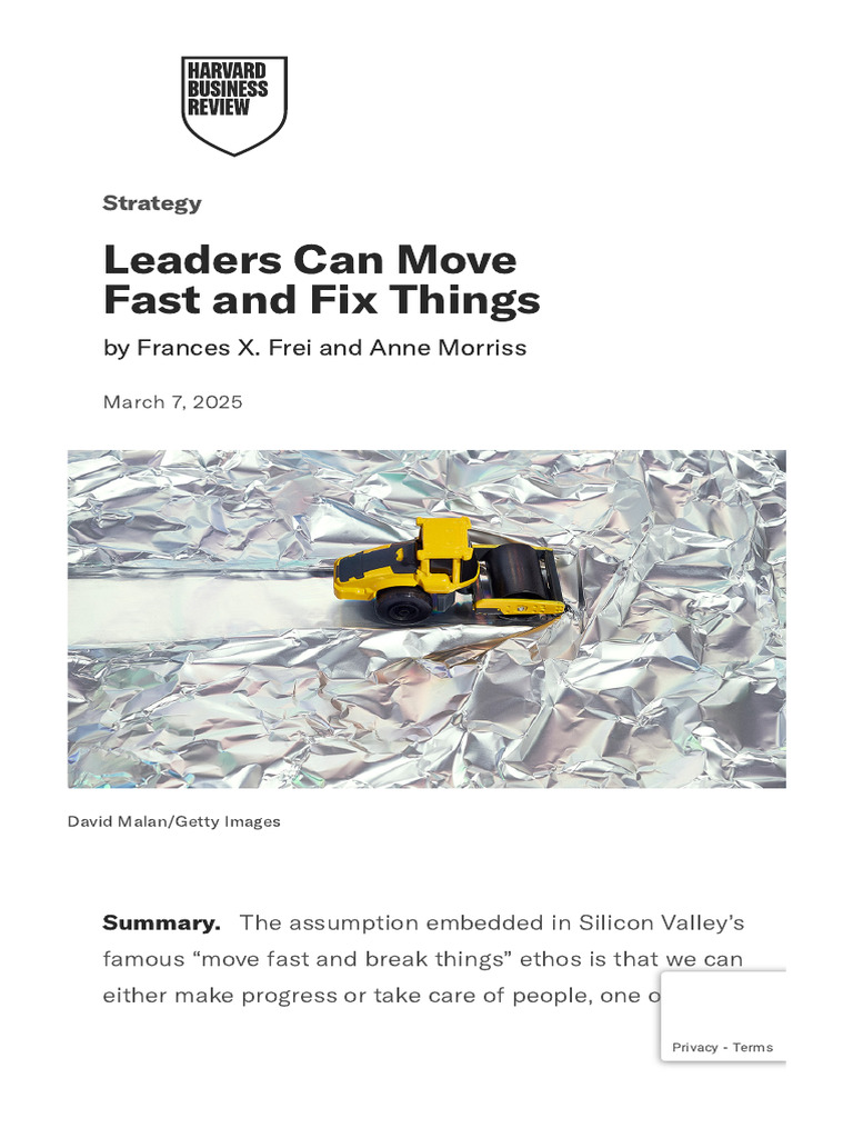 Move Fast and Fix Things: Leadership Insights | PDF | Leadership