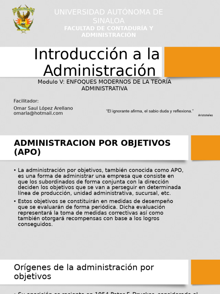 Copia de Modulo 5, Enfoques Modernos de La Teoria de Administracion ...