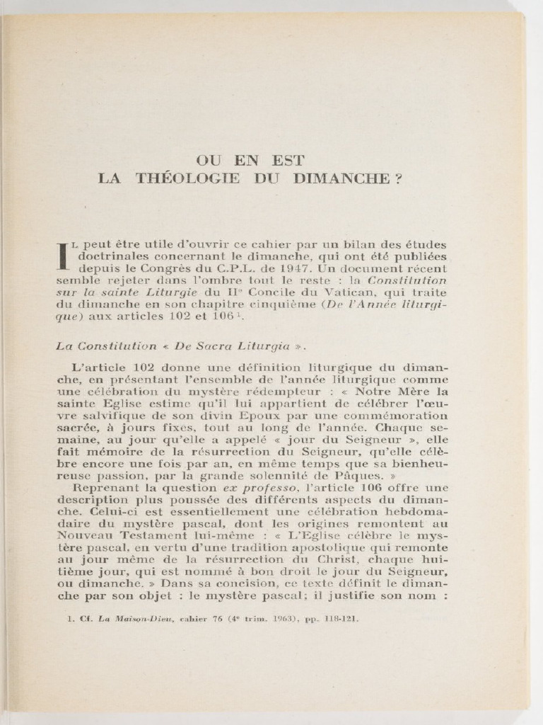 Bilan de la théologie du dimanche | PDF | Pâques | IIe concile ...