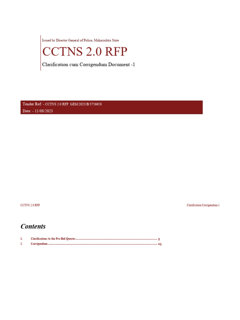 CCTNS 2.0 RFP Clarifications Document | PDF | Cloud Computing ...