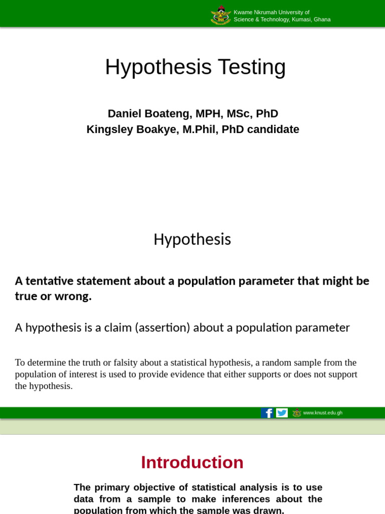 Understanding Hypothesis Testing Basics | PDF | Null Hypothesis ...