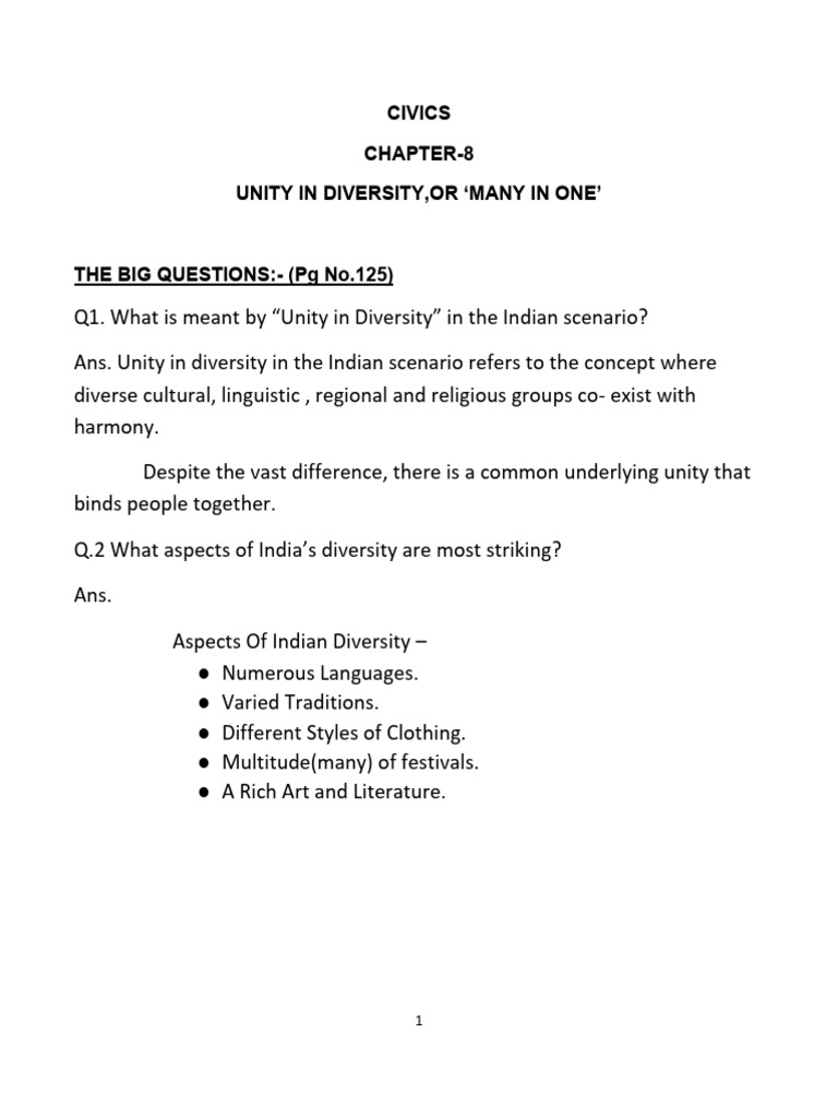 Unity in Diversity: Indian Context Explained | PDF | Sita