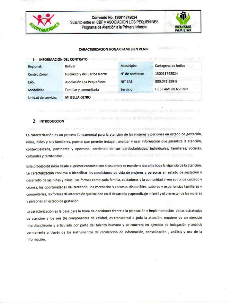 Carecterizacion Mi Bella Genio - Nury Reyes | PDF