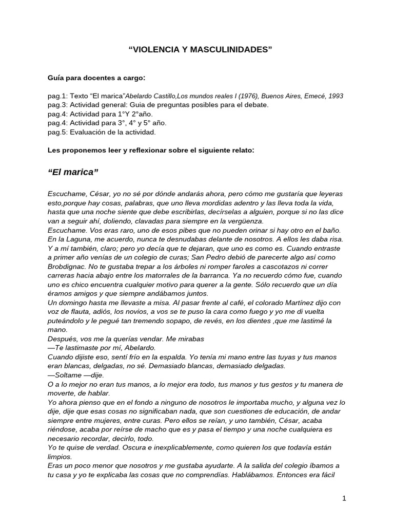 Violencia y Masculinidades en la Educación | PDF | Masculinidad | Hombre