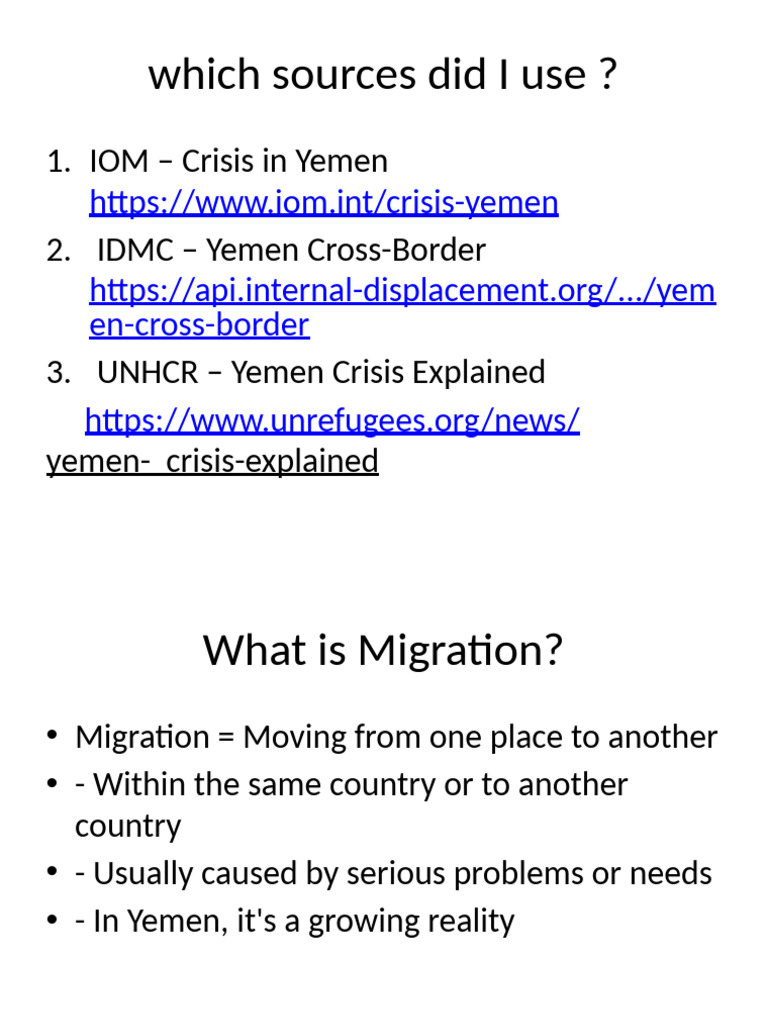 Forced To Flee Presentation With Sources | PDF