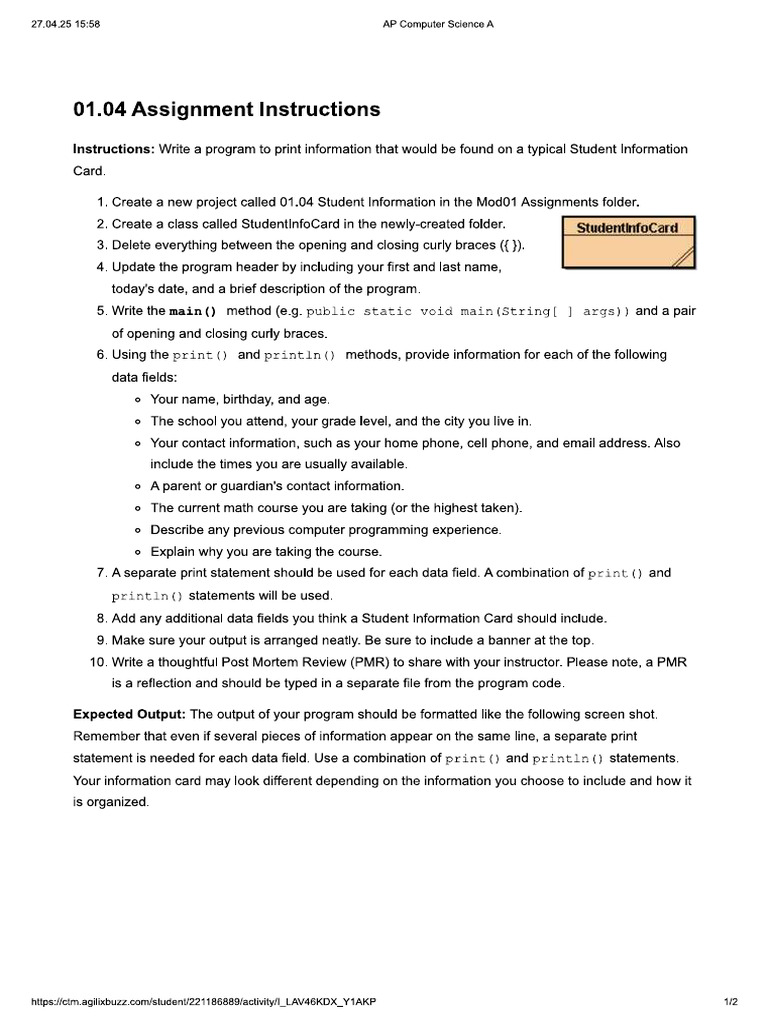 01.04 Assignment Instructions | PDF