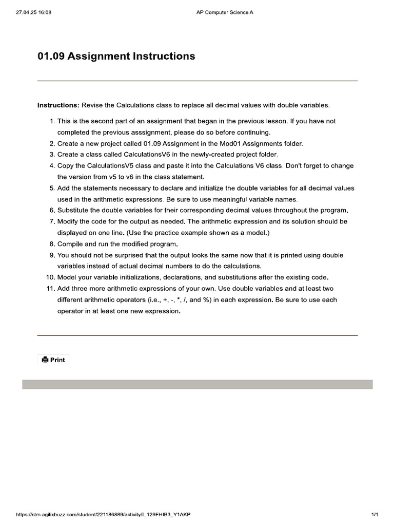 01.09 Assignment Instructions | PDF