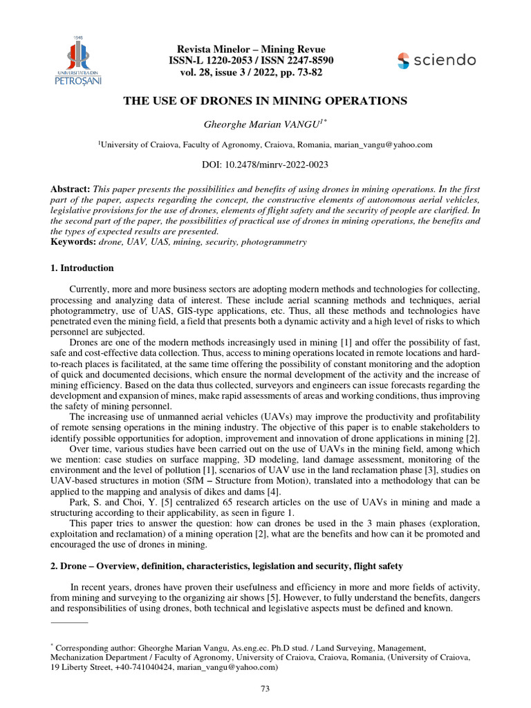 Drones in Mining: Safety and Applications | PDF | Unmanned Aerial ...