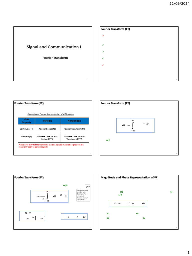 Fourier Transform Basics and Applications | PDF | Spectral Density ...