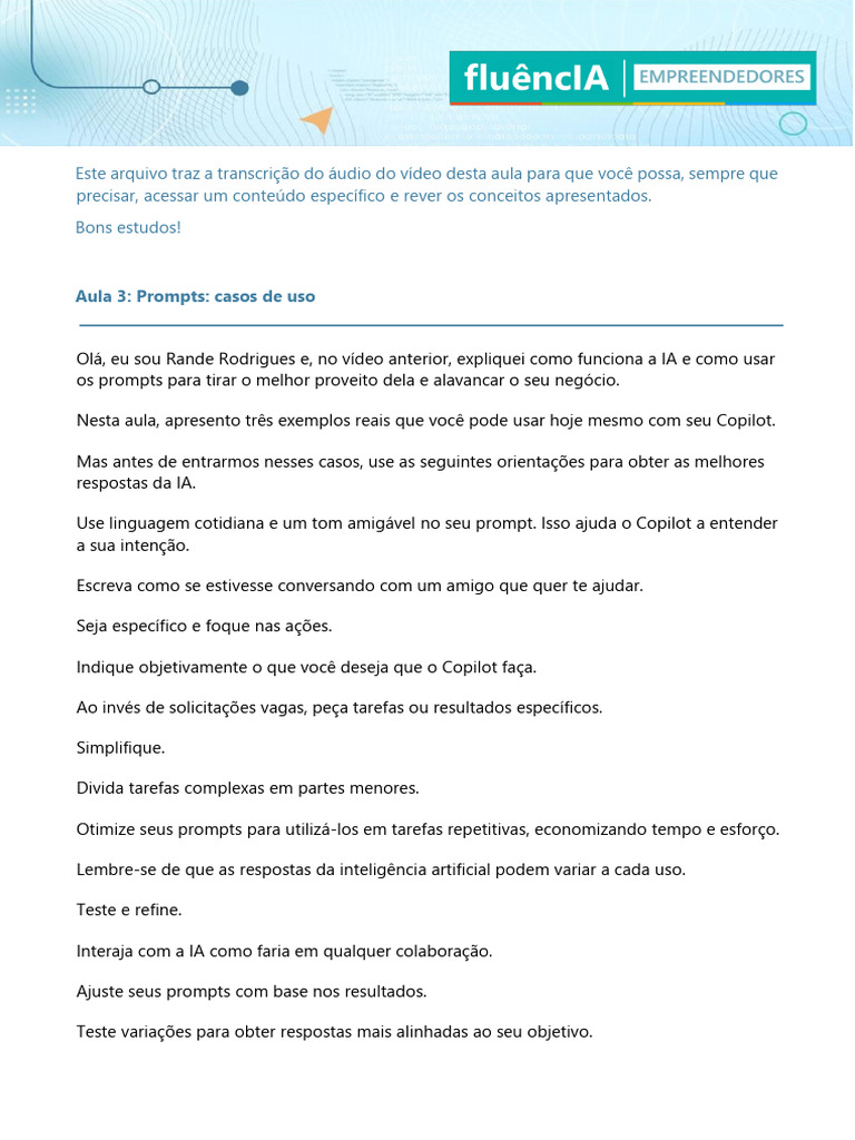 Exemplos de Prompts para IA | PDF | Inteligência artificial ...