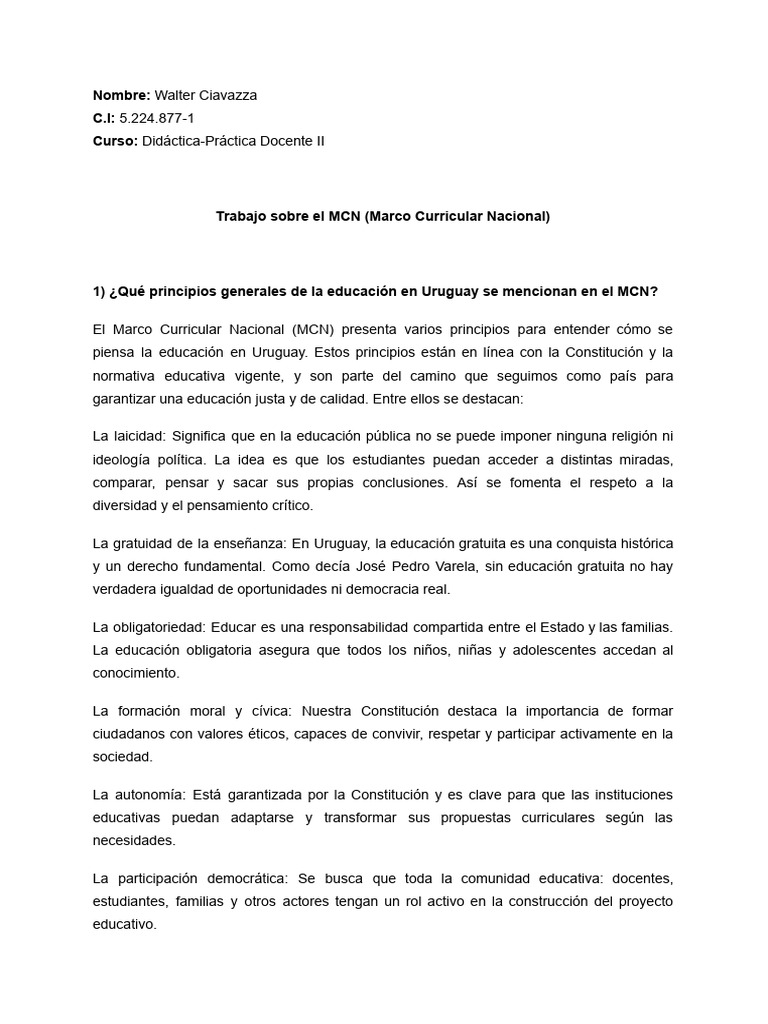 MCN 1 | PDF | Enseñando | Aprendizaje