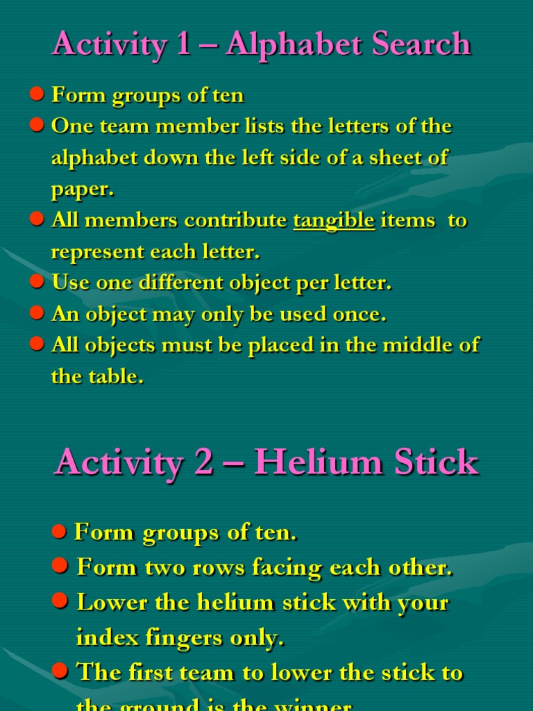 Team Building Activities Guide | PDF | Wellness