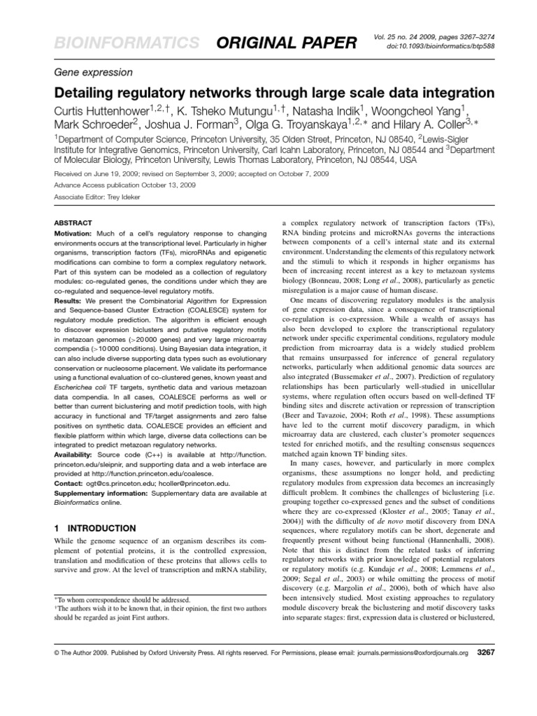 Bioinformatics: Original Paper | PDF | Bioinformatics | Gene Expression