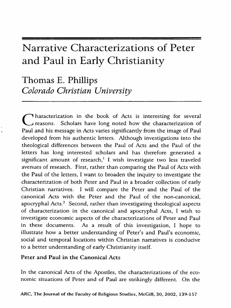 Economic Characterizations of Peter and Paul | PDF | Paul The Apostle ...