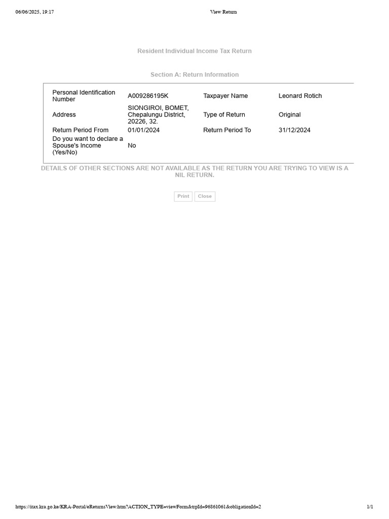 2024 Individual Income Tax Return | PDF
