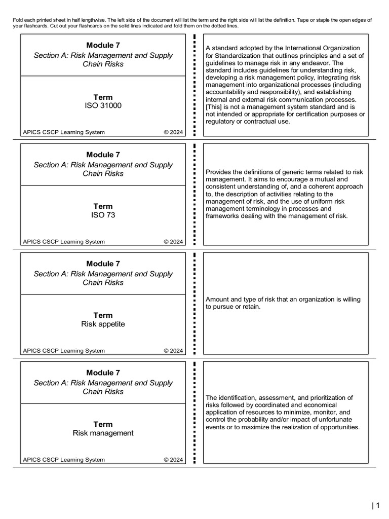 Risk Management Flashcards Guide | PDF | Risk | Risk Management