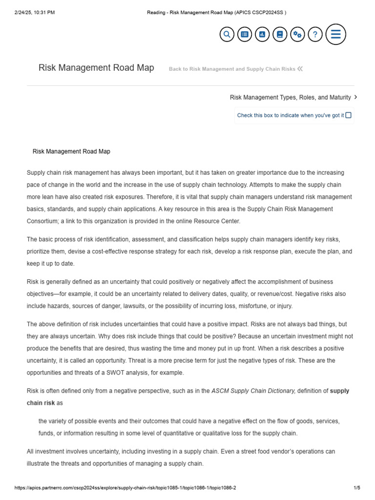Supply Chain Risk Management Guide | PDF | Risk | Risk Management