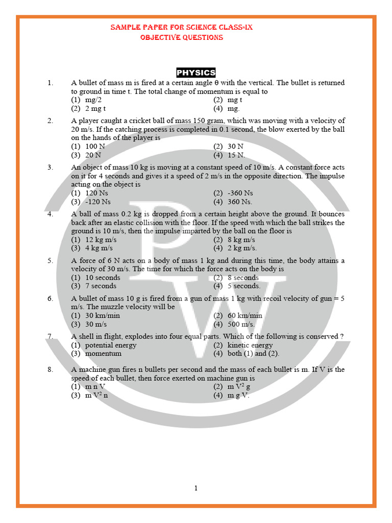 Class IX Science Objective Questions | PDF | Electron | Circle