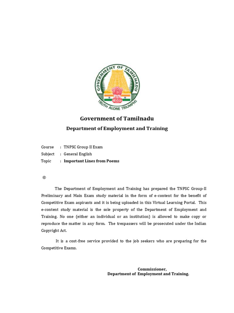 TNPSC Group II General English Guide | PDF