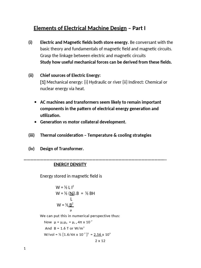 Electrical Machine Design Fundamentals | PDF | Electric Motor | Power ...
