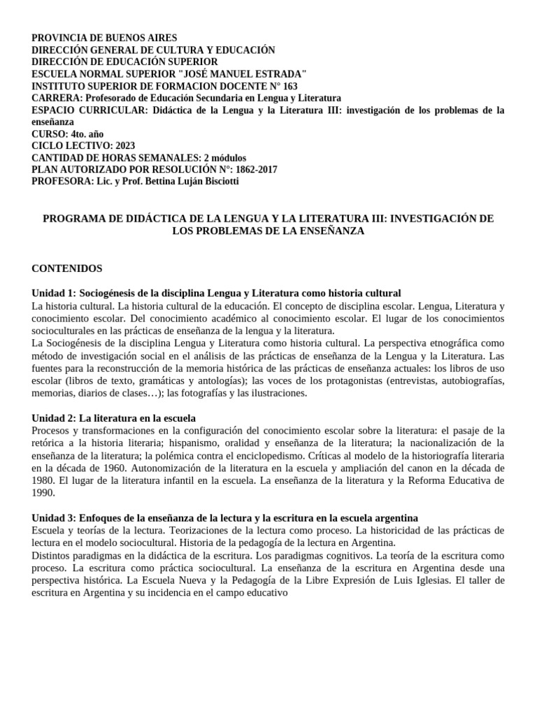 Didáctica de Lengua y Literatura III | PDF | Enseñando | Maestros