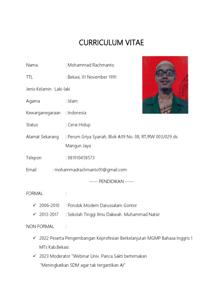 Contoh CV PDF | PDF