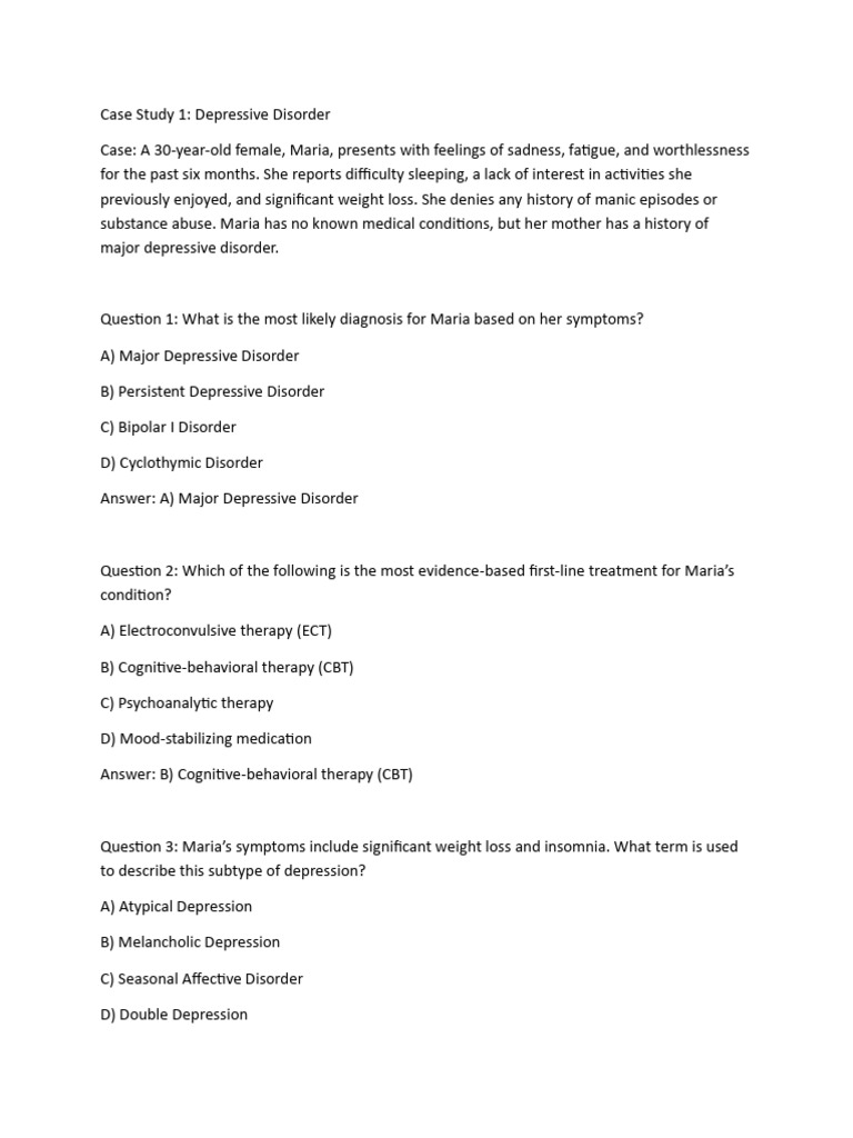 Psychology Cases Study | PDF | Borderline Personality Disorder | Major ...