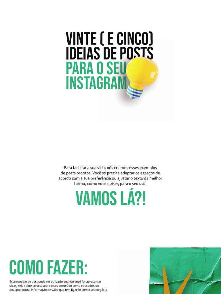 25 Ideias de Posts para o Seu Instagram | PDF