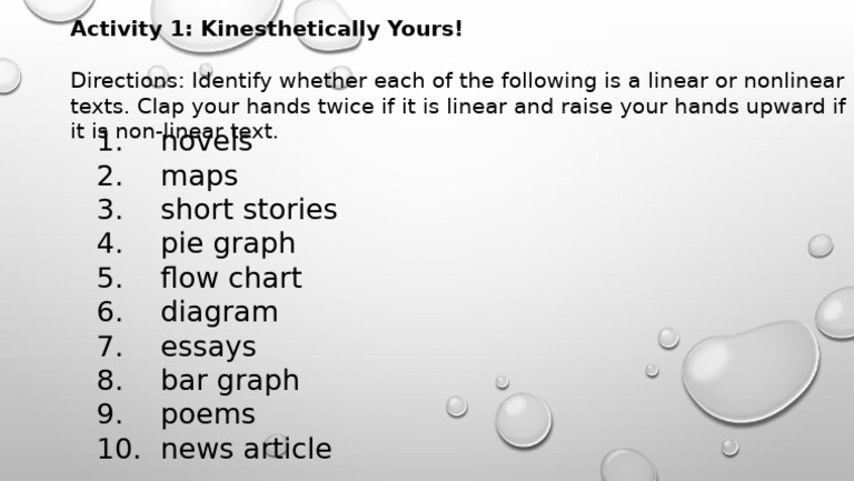 Linear vs Nonlinear Texts Activity | PDF