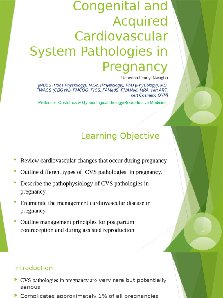 Cardiovascular Pathologies in Pregnancy | PDF | Heart | Childbirth