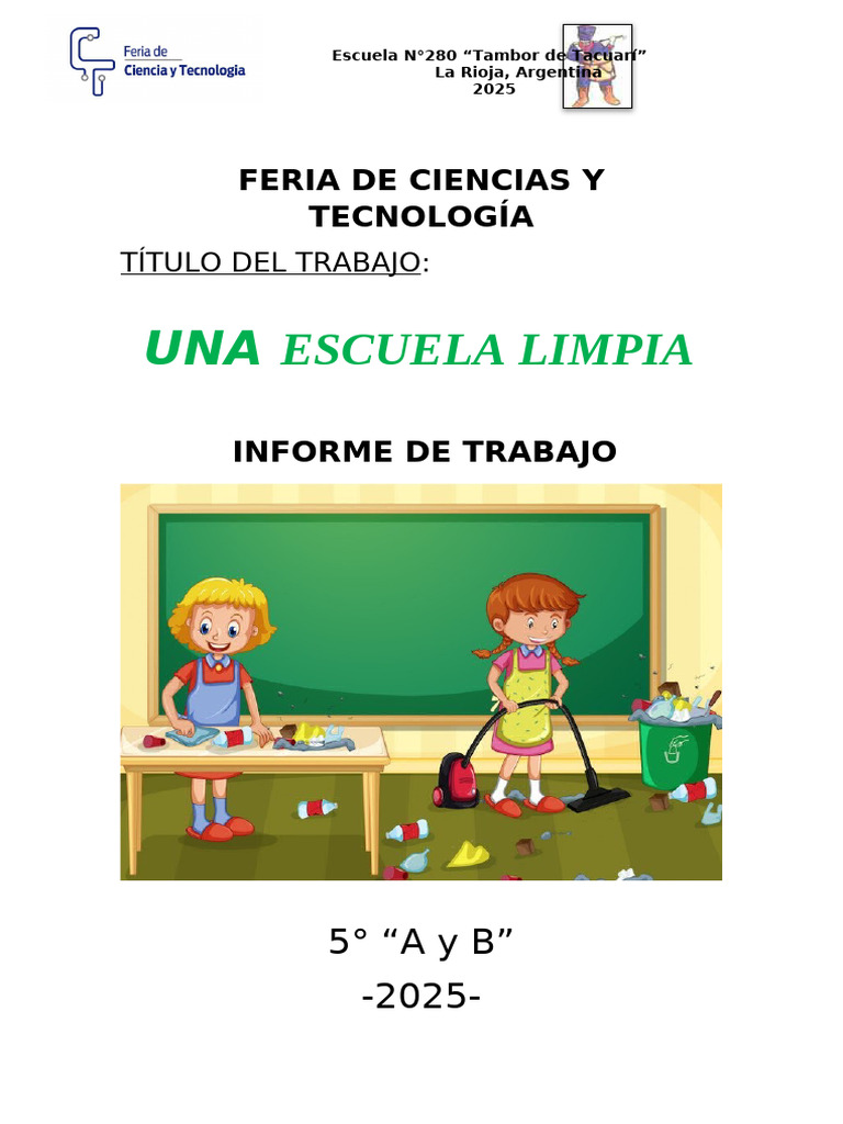 Proyecto "Una Escuela Limpia" 2025 | PDF | Residuos | Reciclaje