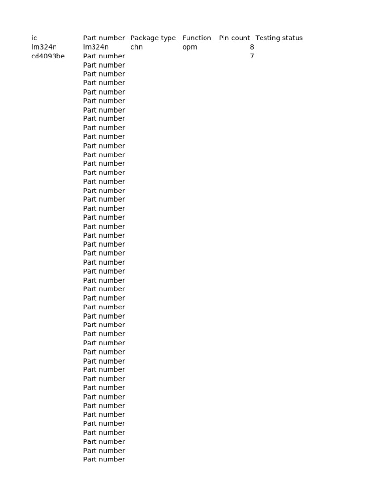 Electronic Component Part Numbers | PDF | Computer Engineering ...