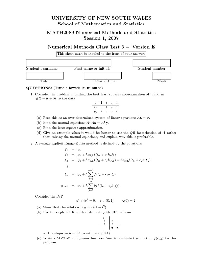 CT 3 e | PDF | Numerical Analysis | Equations