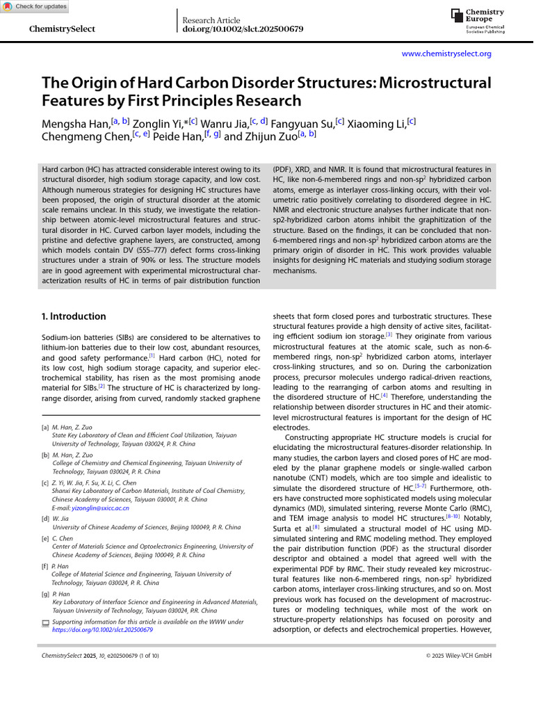Hard Carbon Disorder: Microstructural Insights | PDF | Graphene ...