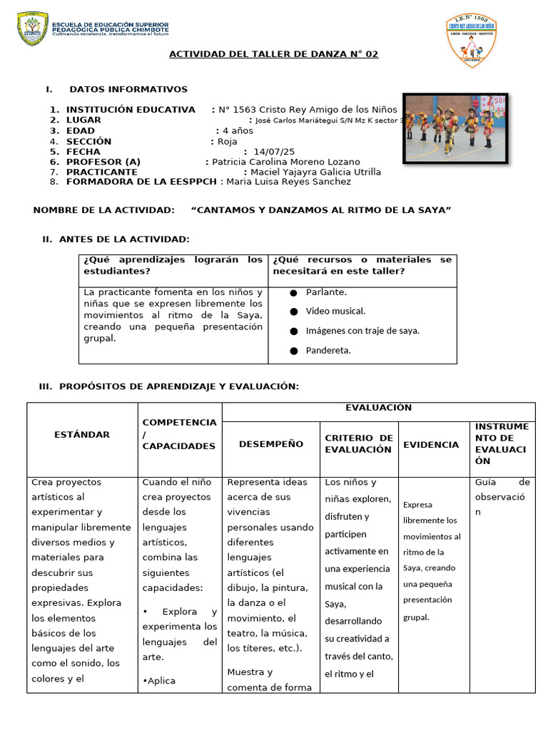 Taller de Danza | PDF | Bailes | Aprendizaje