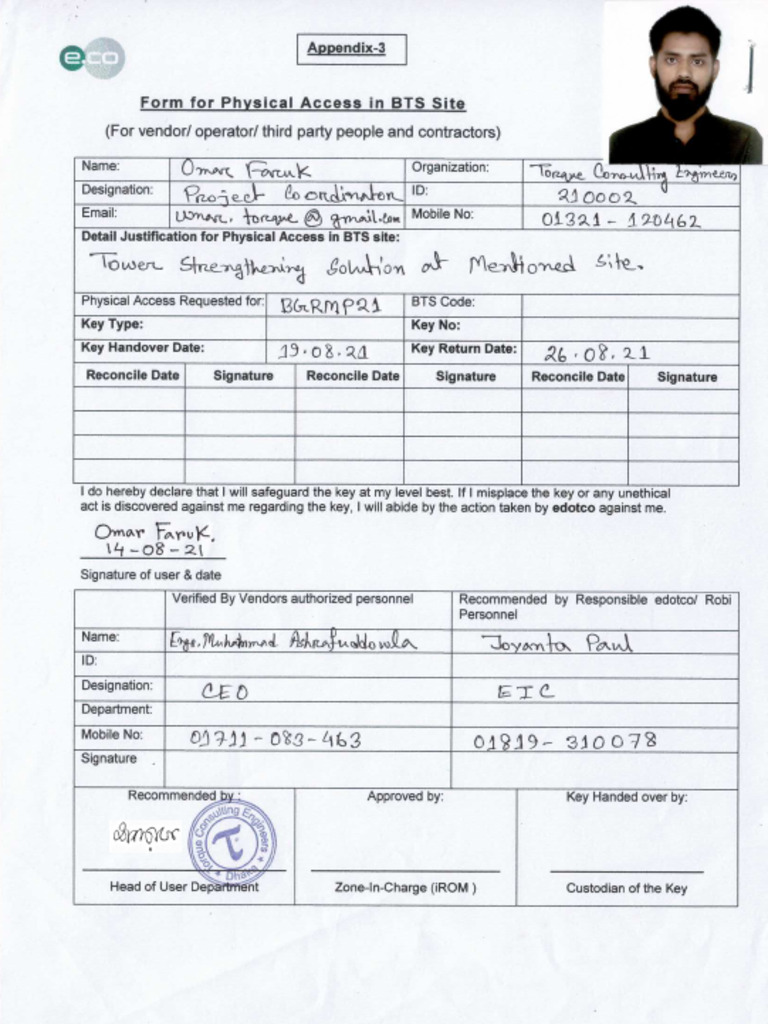 BGRMP 21 Physical Access Form | PDF