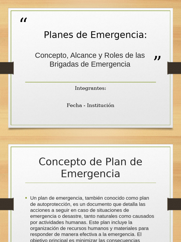 Plan de Emergencia y Brigadas de Respuesta | PDF | Emergencia ...