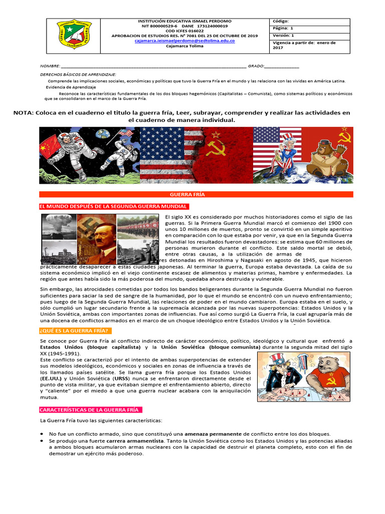 Guerra Fría: Impacto y Características | PDF | Guerra Fría | Crisis de ...