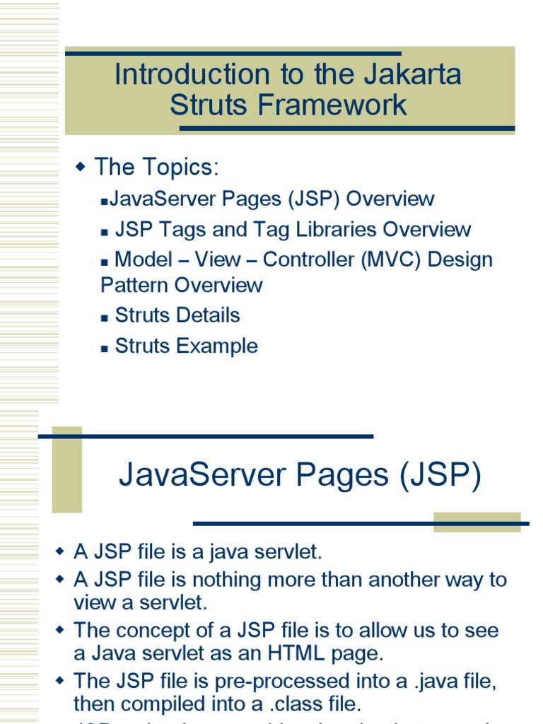 Jakarta Struts Framework Overview | PDF | Java Server Pages | Model ...