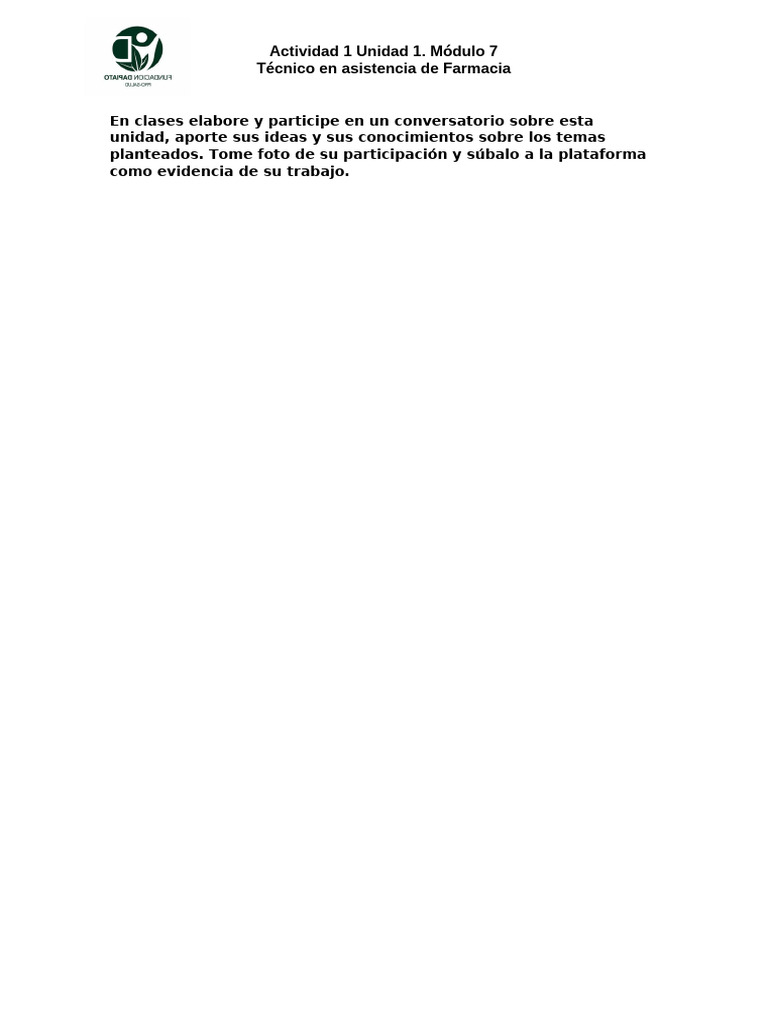 Actividad 1 de La Unidad 3 Del Modulo 7 | PDF