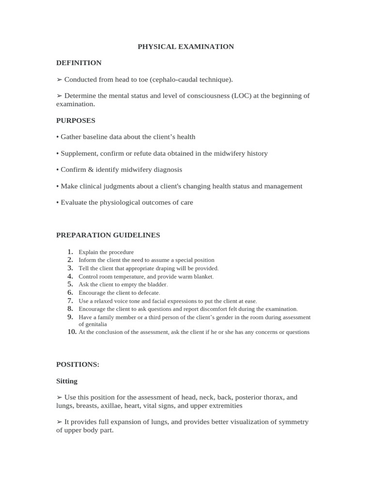 Comprehensive Guide to Physical Examination | PDF | Thermoregulation | Hand