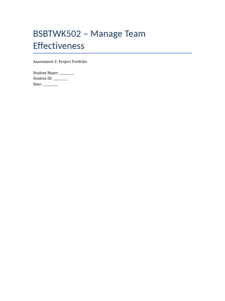 Team Effectiveness Management Plan | PDF | Collaboration | Internet