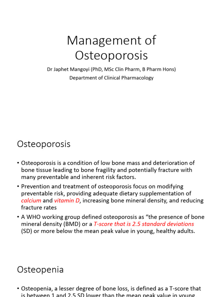 Osteoporosis Management Strategies | PDF | Osteoporosis | Bone