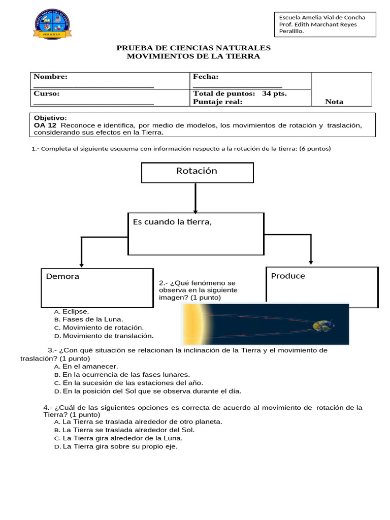 Movimientos de la Tierra: Rotación y Traslación | PDF | Tierra | Luna